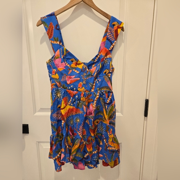 Farm Rio Colorful Parrot Print Dress - Picture 1 of 8